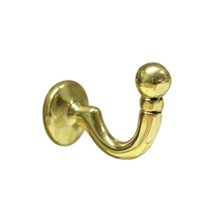 Medium 40mm Ball End Hook Brass each